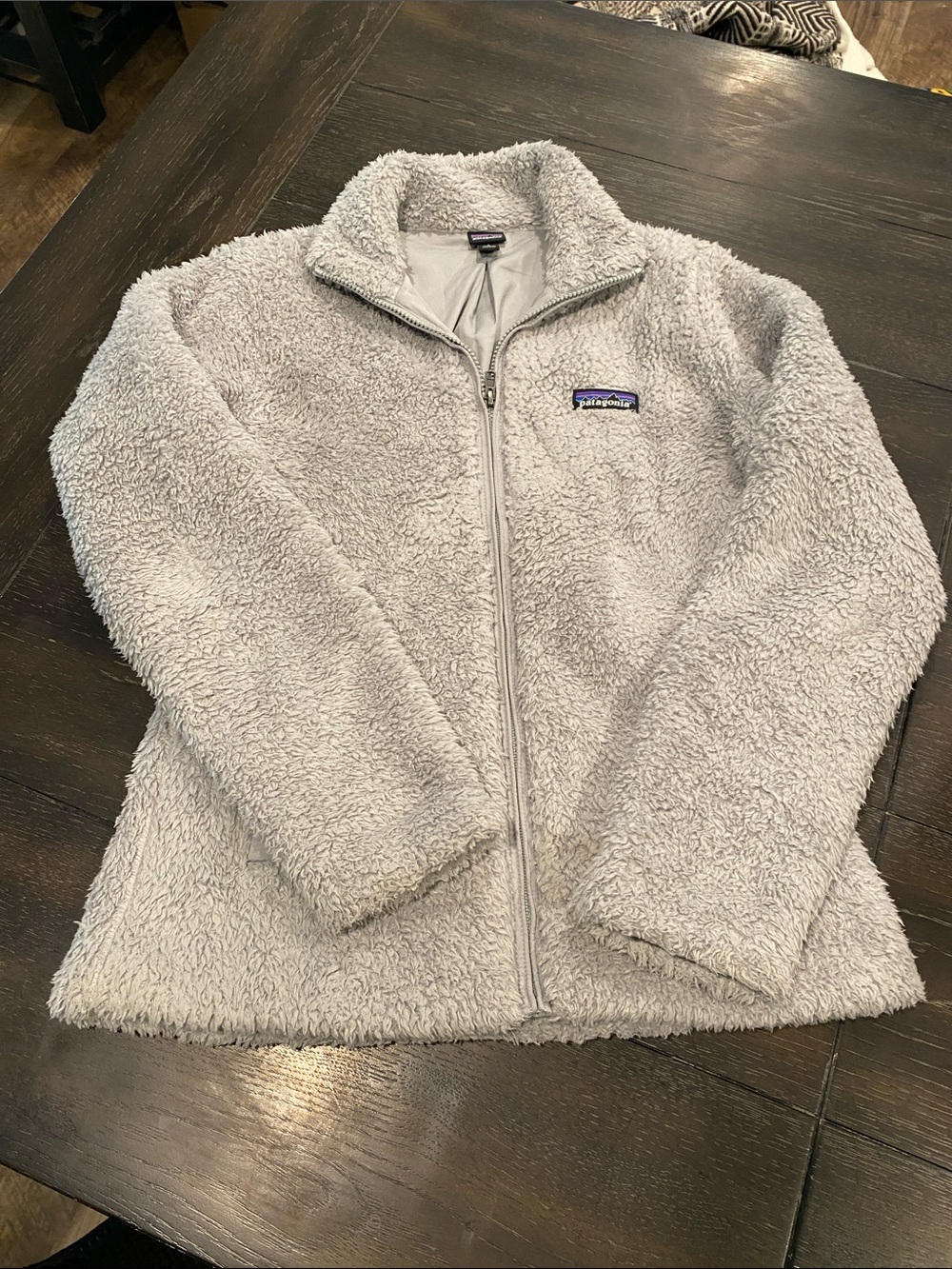 Patagonia  Light Gray Sherpa Full-Zip Jacket